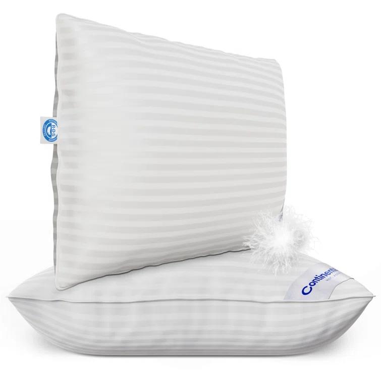 Continental Mfg. Co. Superior Down 700 Fill Power Hungarian White Goose Down Pillow, 2 Pack (Set of 2)