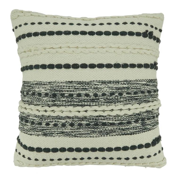 Saro Meir Design Striped Cotton Throw Pillow
