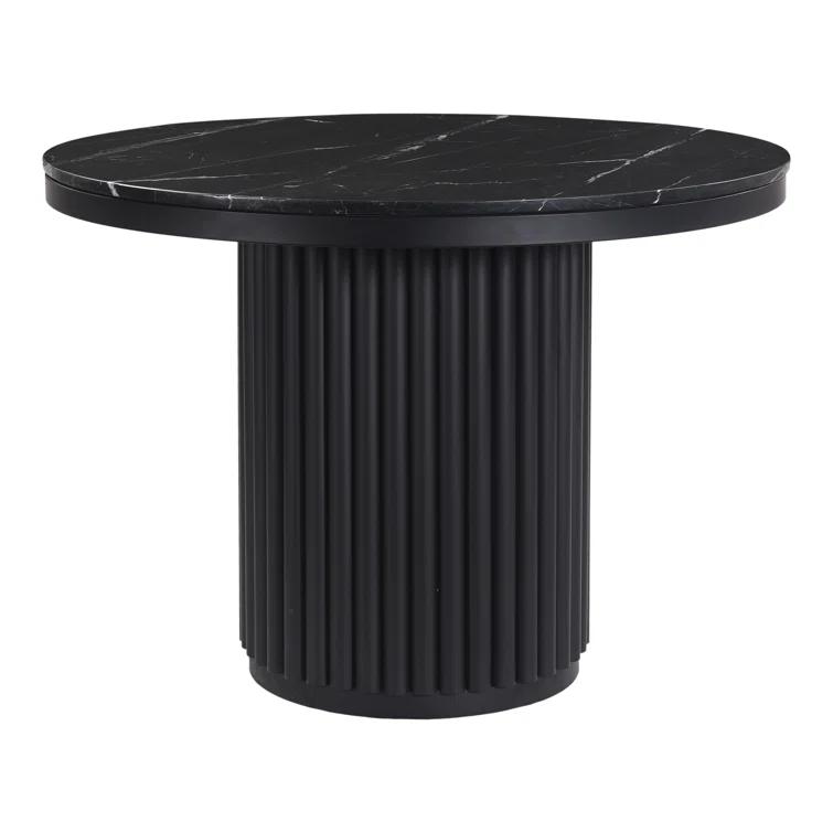 Tiago Round Dining Table - Black Marble