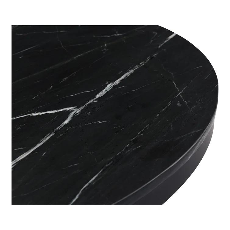 Tiago Round Dining Table - Black Marble