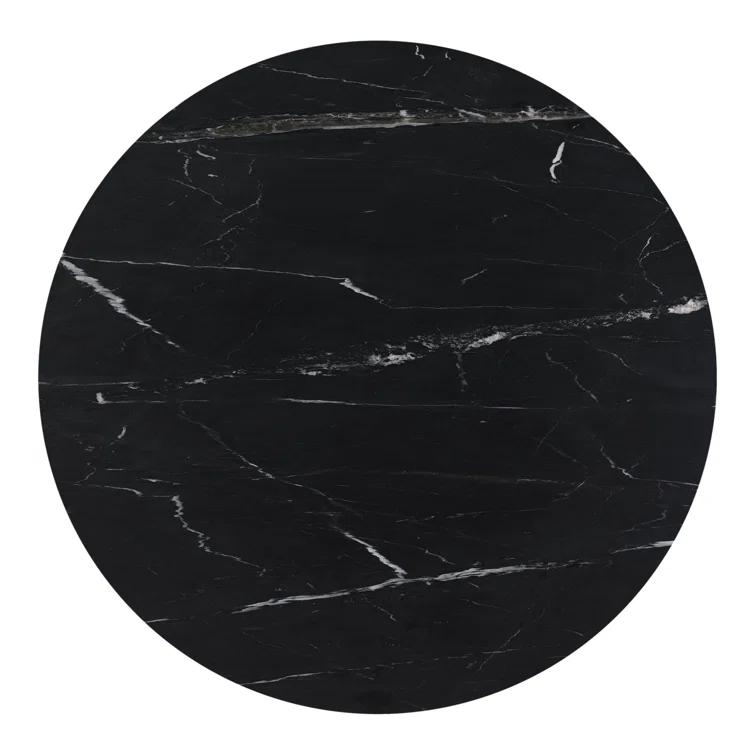 Tiago Round Dining Table - Black Marble
