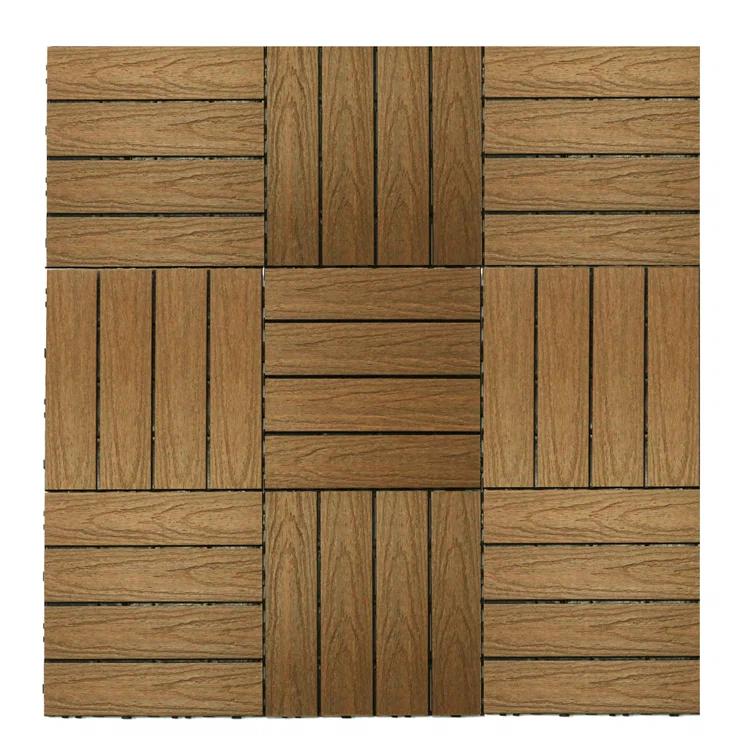 UltraShield Naturale 1 ft. x 1 ft. Quick Deck Outdoor Composite Deck Tile in Peruvian Teak (10 sq. ft. Per Box)