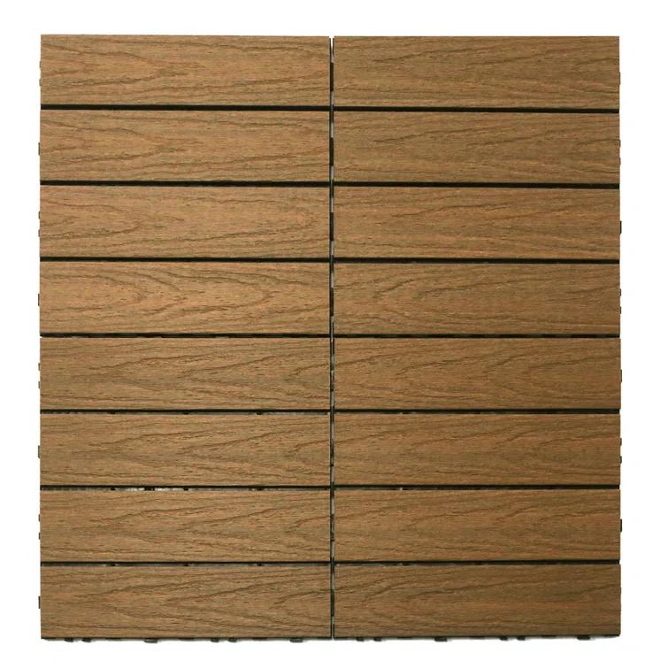 UltraShield Naturale 1 ft. x 1 ft. Quick Deck Outdoor Composite Deck Tile in Peruvian Teak (10 sq. ft. Per Box)