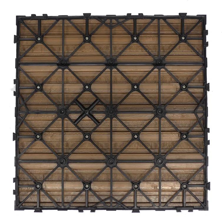 UltraShield Naturale 1 ft. x 1 ft. Quick Deck Outdoor Composite Deck Tile in Peruvian Teak (10 sq. ft. Per Box)