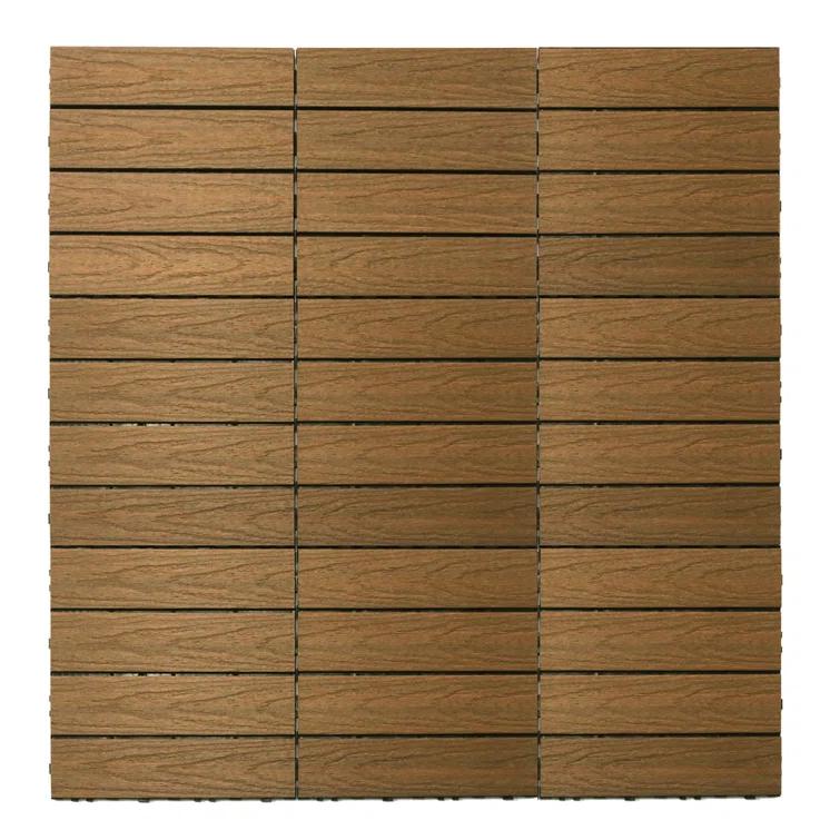 UltraShield Naturale 1 ft. x 1 ft. Quick Deck Outdoor Composite Deck Tile in Peruvian Teak (10 sq. ft. Per Box)