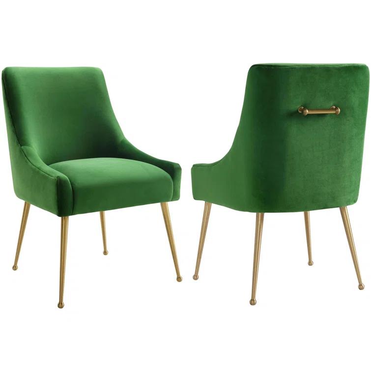 Beatrix 19'' H Velvet Upholstered Metal Parsons Chair