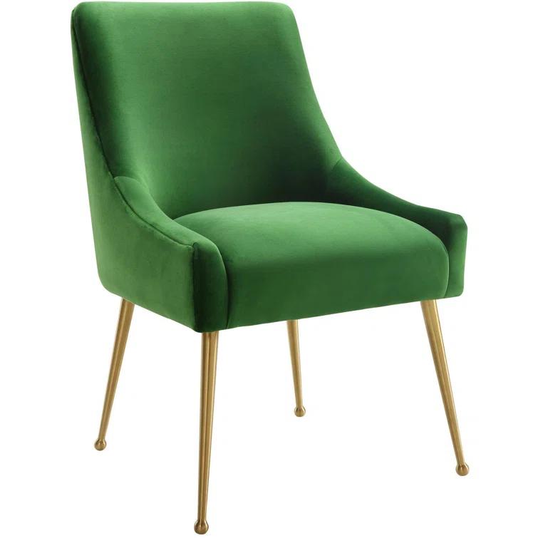Beatrix 19'' H Velvet Upholstered Metal Parsons Chair