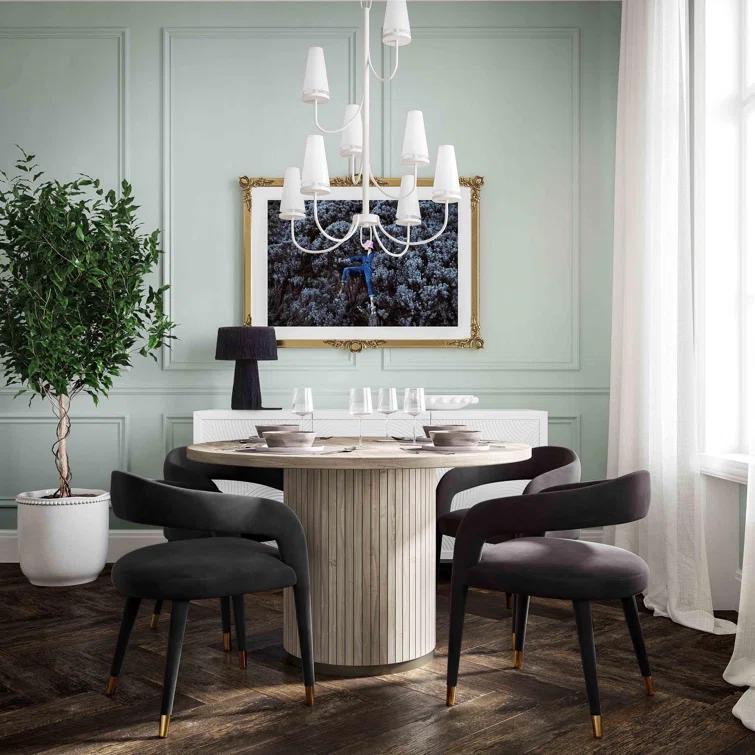 18.8'' H Velvet Upholstered Armchair