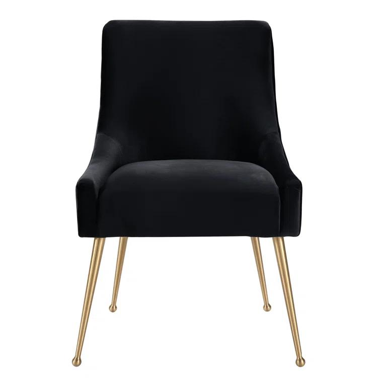 Beatrix 19'' H Velvet Upholstered Metal Parsons Chair