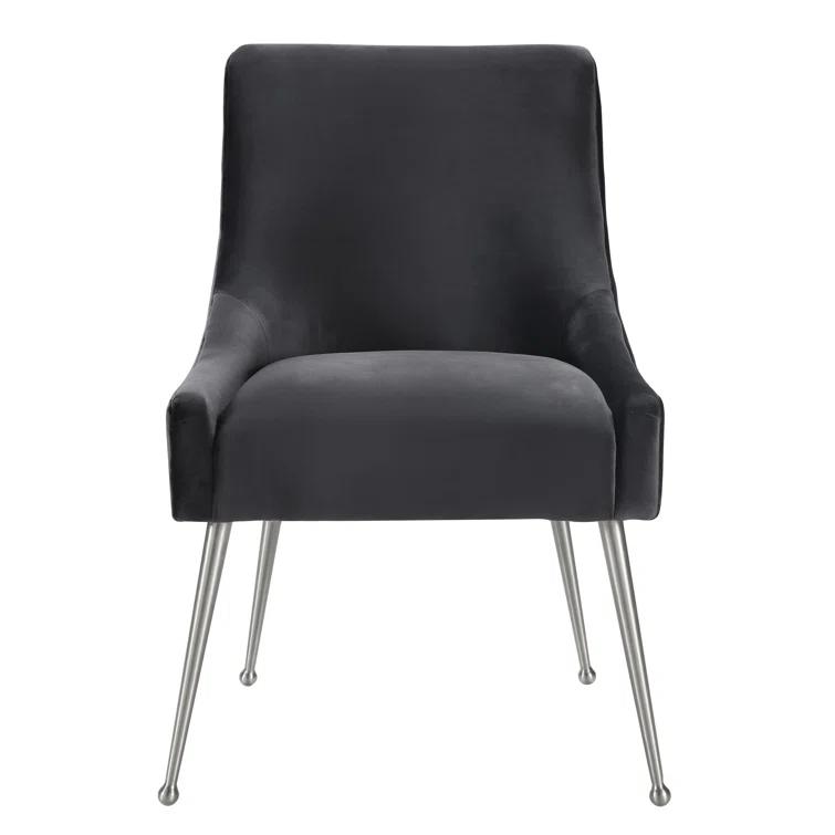 Beatrix 19'' H Velvet Upholstered Metal Parsons Chair