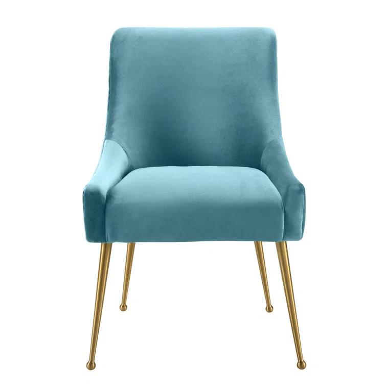 Beatrix 19'' H Velvet Upholstered Metal Parsons Chair