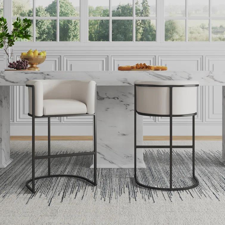 Chainey Upholstered Counter Stool with Metal Frame