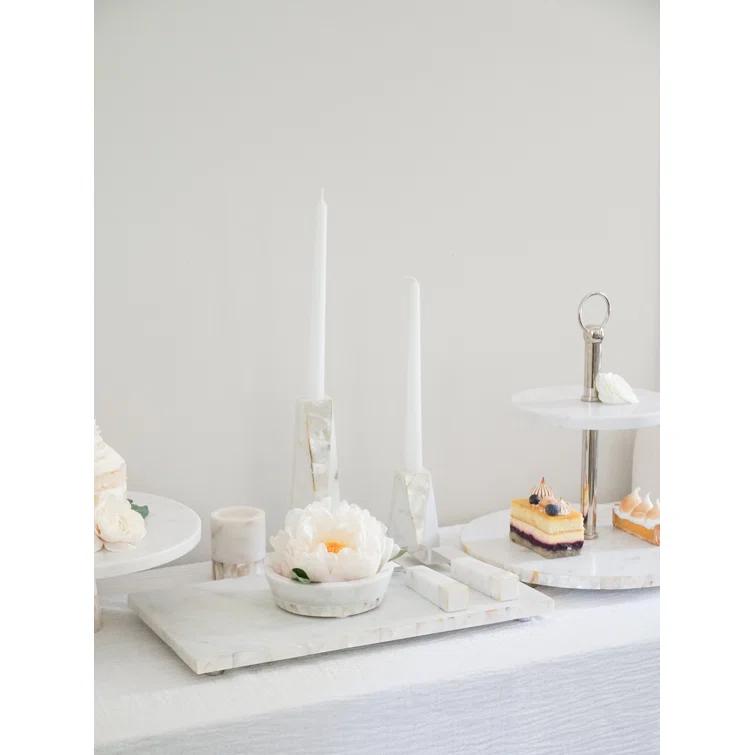 Anaya Mother Of Pearl Marble Lemongrass Scented Votive Candle