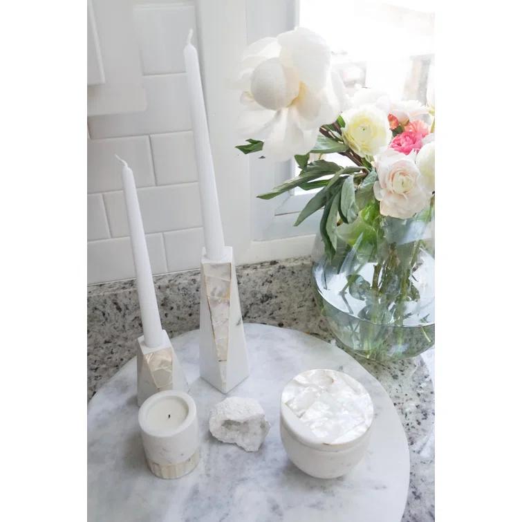 Anaya Mother Of Pearl Marble Lemongrass Scented Votive Candle