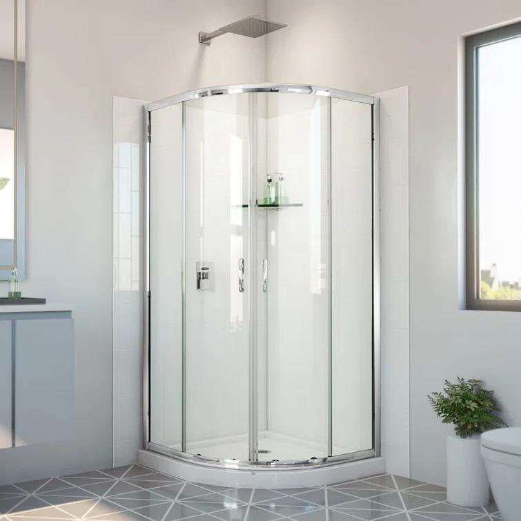 Dreamline Prime 36 In. X 36 In. X 78 3/4 In. H Shower Enclosure, Base, And White Wall Kit