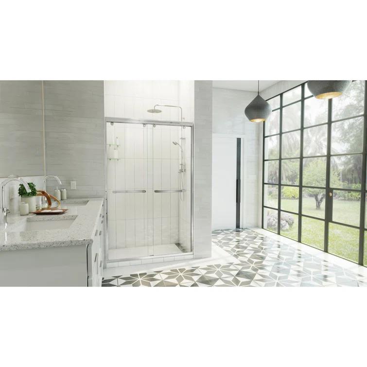 Charisma-X 44" W x 76'' H Bypass Semi-Frameless Shower Door with ClearMax Glass Treatment Technology