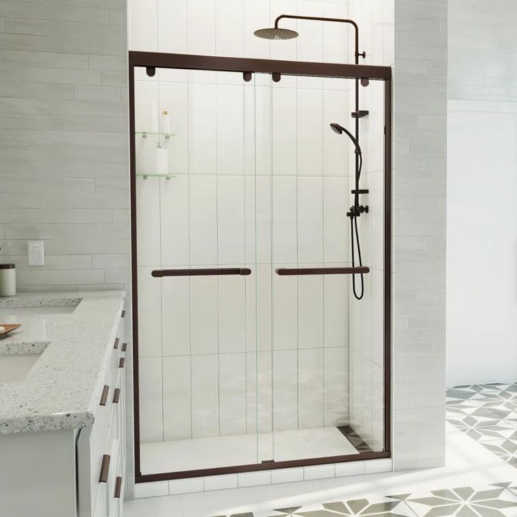 Charisma-X 44" W x 76'' H Bypass Semi-Frameless Shower Door with ClearMax Glass Treatment Technology