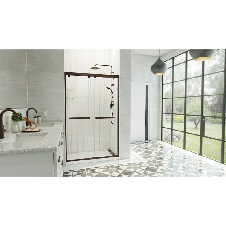 Charisma-X 44" W x 76'' H Bypass Semi-Frameless Shower Door with ClearMax Glass Treatment Technology