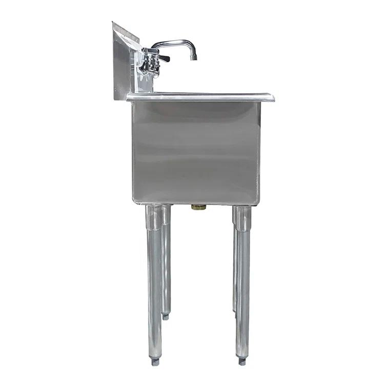 Amgood Sink 151513-1 W/FAUCET 18 in. x 18.5 in. Stainless Steel Utility  Sink With 15 in. x 15 in. x 13 in. Bowl and Faucet