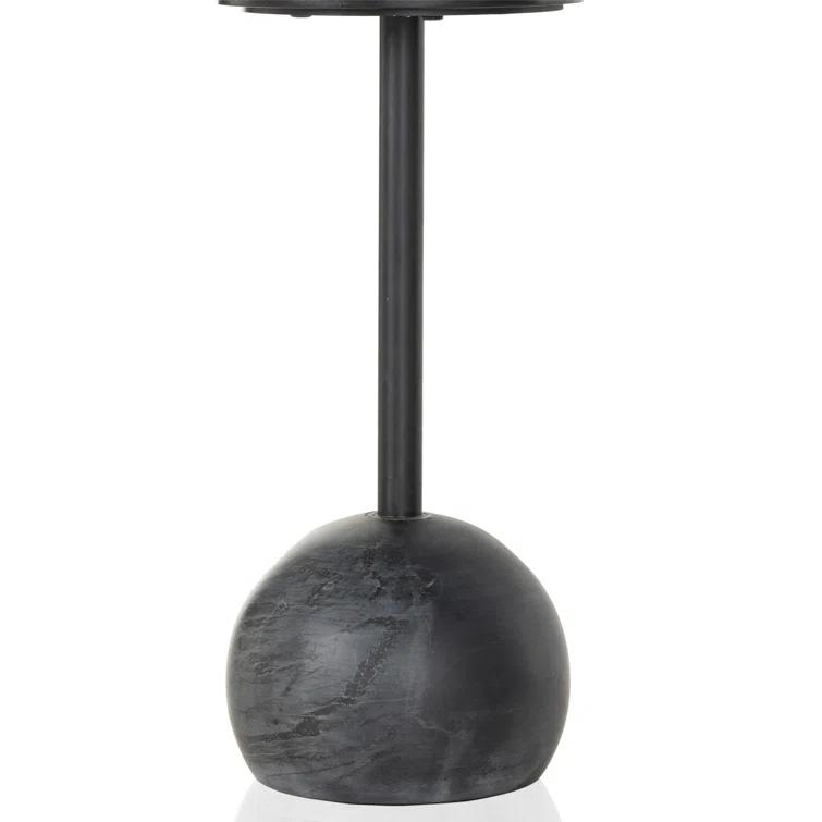Nicholas Side Table - Black Marble
