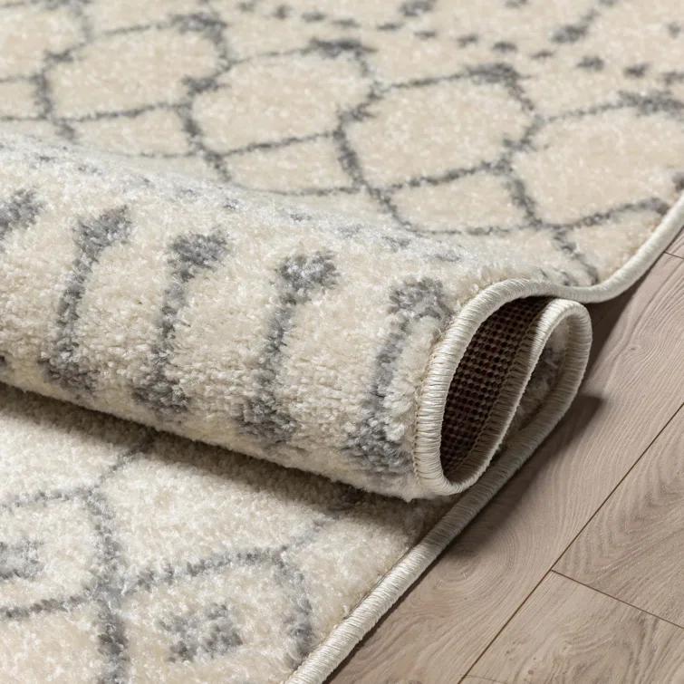 Mystic Colette Moroccan Trellis Ivory Grey Area Rug