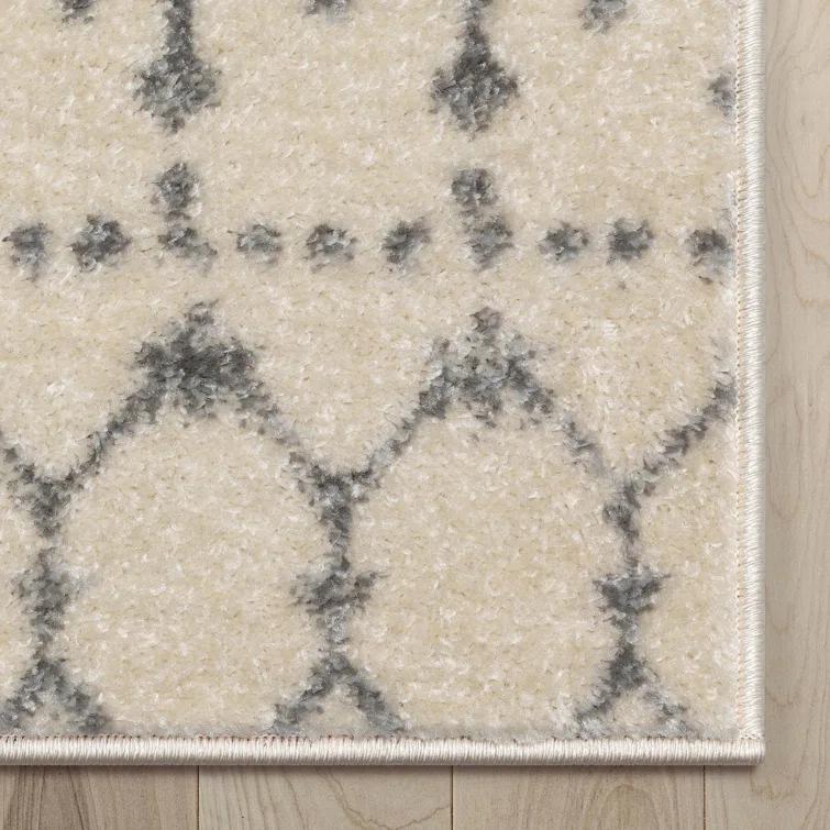 Mystic Colette Moroccan Trellis Ivory Grey Area Rug