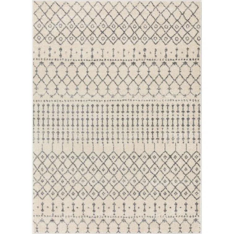 Mystic Colette Moroccan Trellis Ivory Grey Area Rug