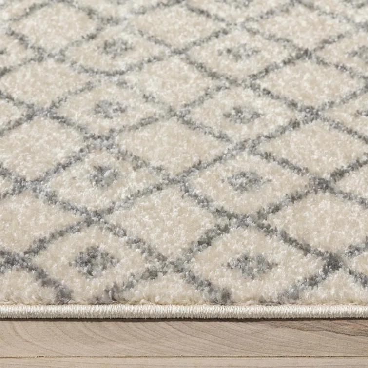 Mystic Colette Moroccan Trellis Ivory Grey Area Rug