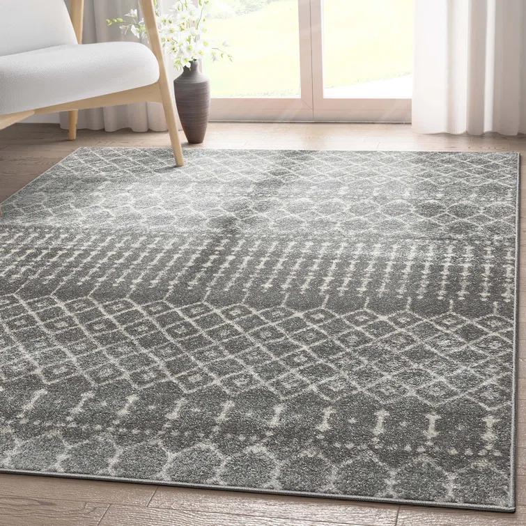 Mystic Colette Moroccan Trellis Grey Area Rug