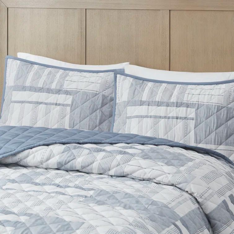 Madison Park Graham 3 Piece Quilted Patchwork Quilt Set