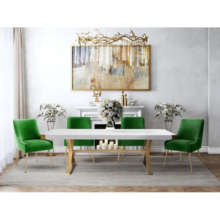 Beatrix 19'' H Velvet Upholstered Metal Parsons Chair
