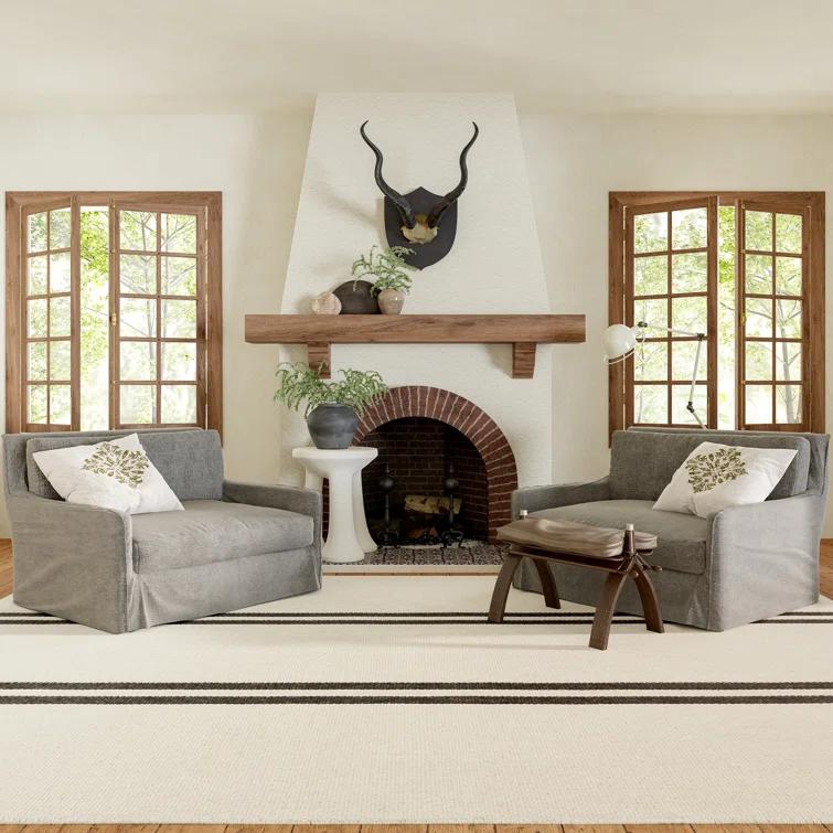 Elowen Double Striped Wool Area Rug