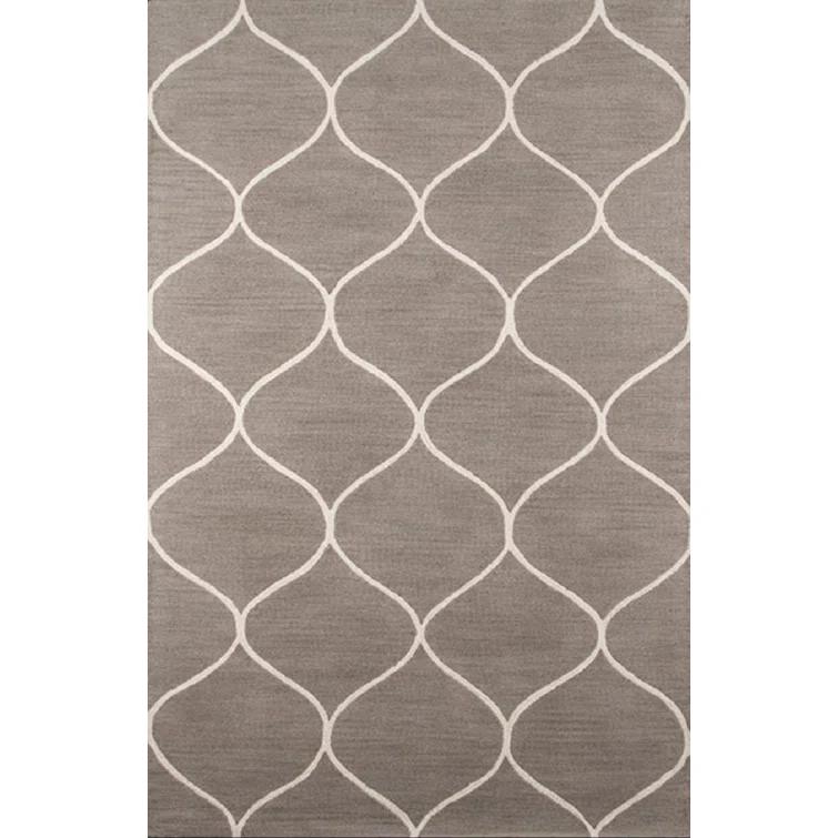 Uchida Geometric Hand Tufted Wool Gray Area Rug