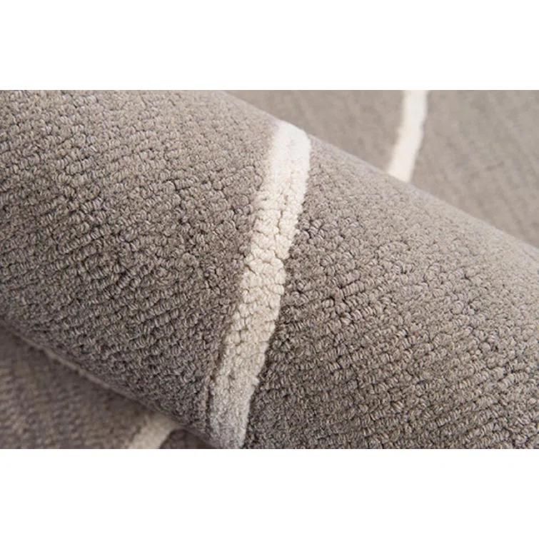 Uchida Geometric Hand Tufted Wool Gray Area Rug