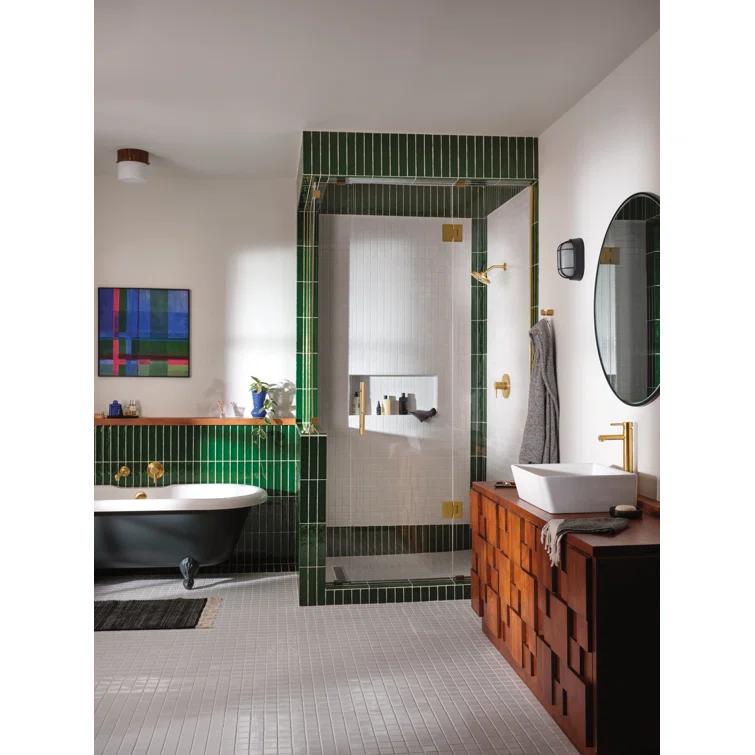 Moen BGCW10RV1618 White Vitreous China Vessel Sink For Bathroom, 18 X 15.75 X 6 Inch Rectangle Sink With Porcelain Ceramic Bowl