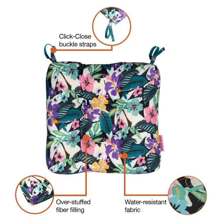 Vera Bradley by Classic Accessories Water-Resistant Patio Chair Cushions