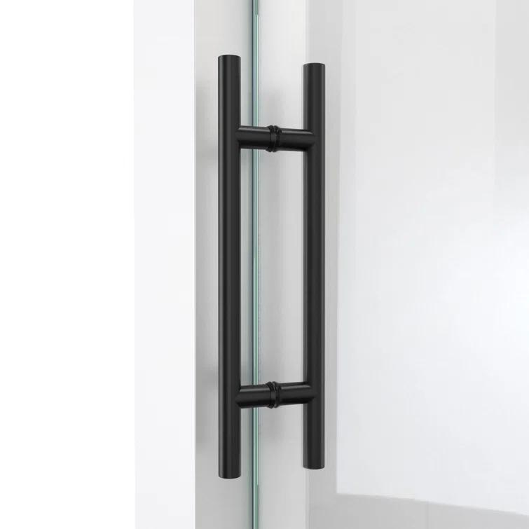 60.38" W x 34.5" D x 76" H Frameless Rectangle Sliding Shower Enclosure
