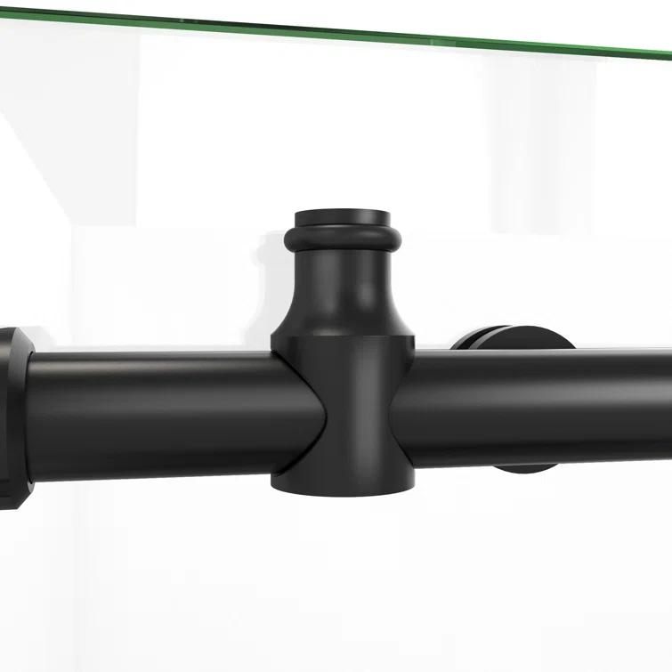 60.38" W x 34.5" D x 76" H Frameless Rectangle Sliding Shower Enclosure