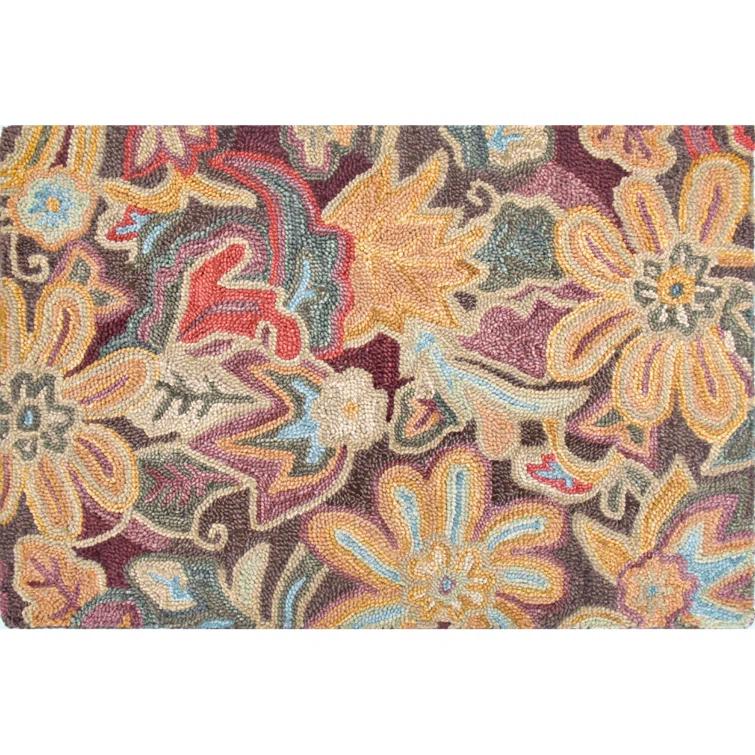 Florals Floral Tapestry Handmade Hand Tufted Wool Spice Rug