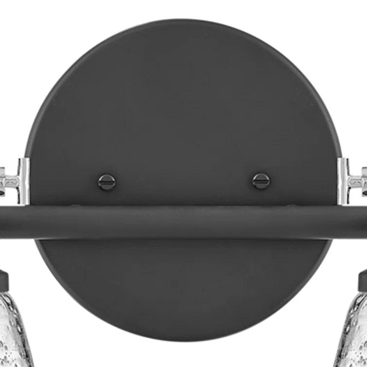 Easton Two-Light Bath Vanity Fixture w/ Clear Seedy Glass Shades