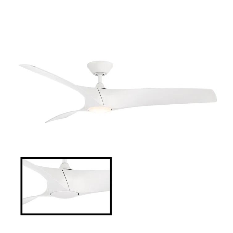 Zephyr 3 - Blade Outdoor/Indoor Smart Ceiling Fan with 2700K-3000K-4000K-5000K Selectable LED Light Kit and Remote Control Included