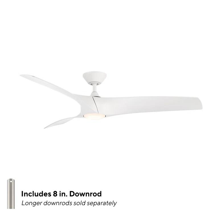 Zephyr 3 - Blade Outdoor/Indoor Smart Ceiling Fan with 2700K-3000K-4000K-5000K Selectable LED Light Kit and Remote Control Included