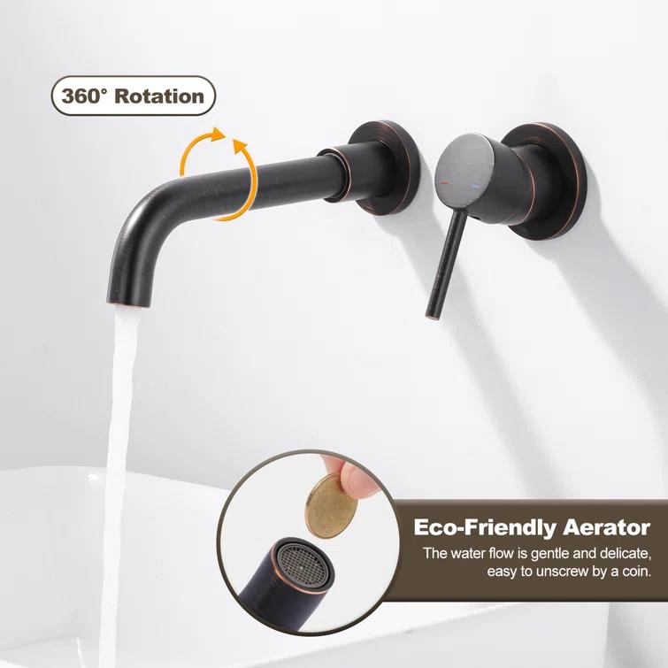 IVIGA Single Handle Wall Mounted Bathroom Faucet for Sink