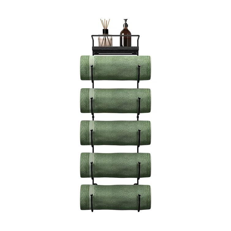 Sorbus 5-Tier Wall Mounted Metal Towel Rack with Shelf