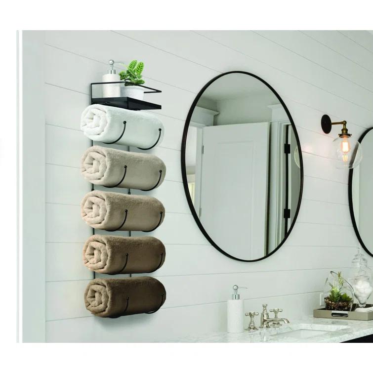 Sorbus 5-Tier Wall Mounted Metal Towel Rack with Shelf