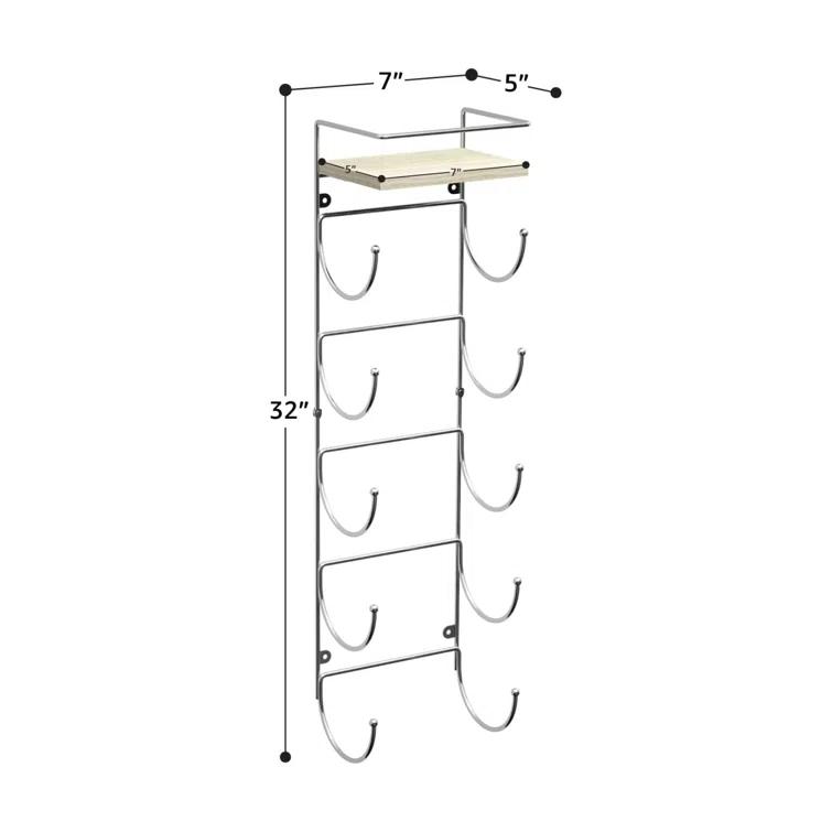 Sorbus 5-Tier Wall Mounted Metal Towel Rack with Shelf