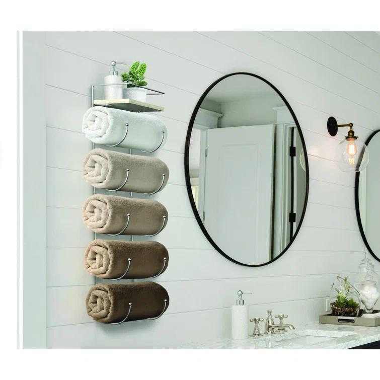 Sorbus 5-Tier Wall Mounted Metal Towel Rack with Shelf