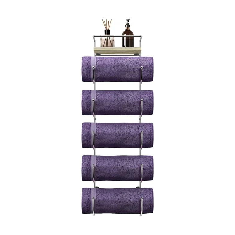 Sorbus 5-Tier Wall Mounted Metal Towel Rack with Shelf