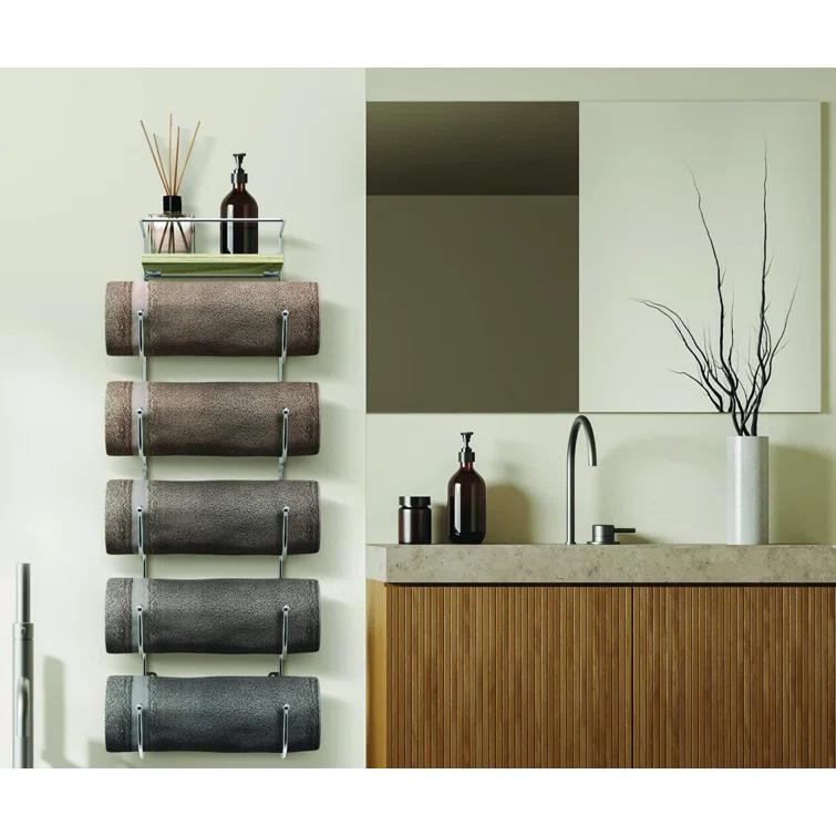 Sorbus 5-Tier Wall Mounted Metal Towel Rack with Shelf