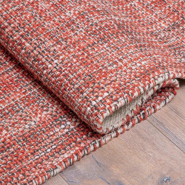 Morris Hand Woven Polyester Indoor/Outdoor Area Rug in Coral/Gray